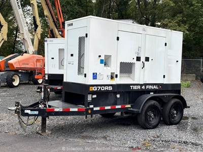 2021 JCB G70RS T/A 56kW Towable Generator 70kVA Genset Tier 4 Final bidadoo