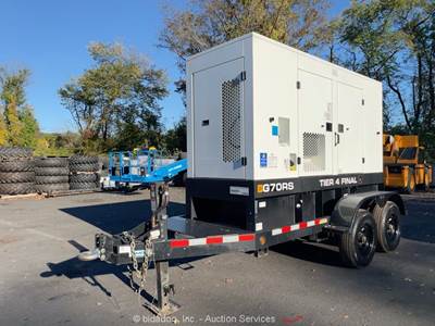 2021 JCB G70RS T/A 56kW Towable Generator 70kVA Genset Tier 4 Final bidadoo