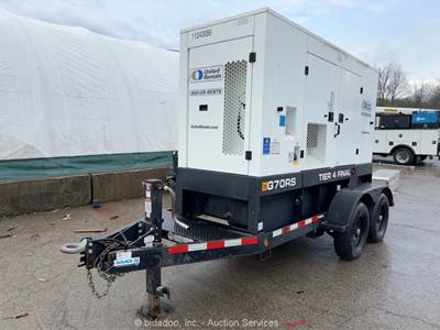 2021 JCB G70RST4F 56kW Towable Diesel Generator 70kVA Auto Start -Parts/Repair