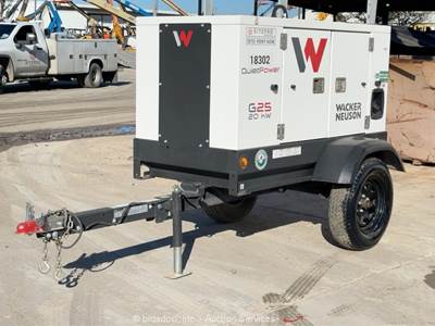 2022 Wacker Neuson G25 S/A 25kVA Towable Generator Genset 20kW Kohler bidadoo