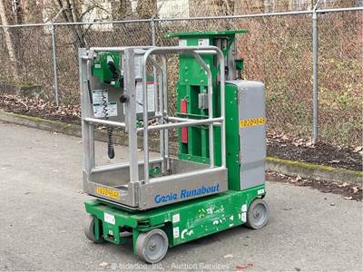 2019 Genie GR-12 12' Electric Vertical Mast Lift Personnel Man Aerial bidadoo