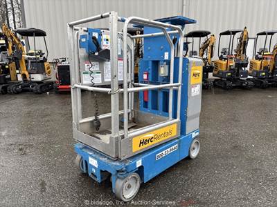 2018 Genie GR-12 12' Electric Vertical Mast Lift Personnel Man Aerial bidadoo