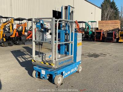 2021 Genie GR-20 20' Electric Aerial Mast Lift Platform Manlift MEWP bidadoo