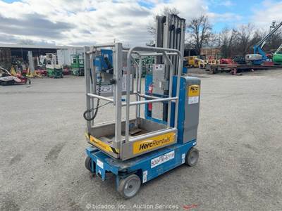 2017 Genie GR-20 20' Electric Vertical Mast Lift Personnel Man Aerial bidadoo