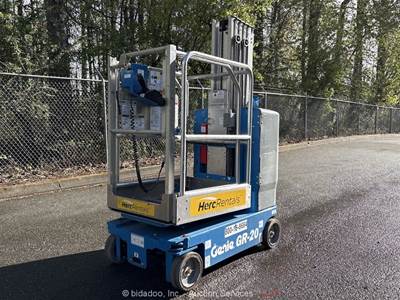 2017 Genie GR-20 20' Electric Mast Lift Portable Man Aerial Platform bidadoo