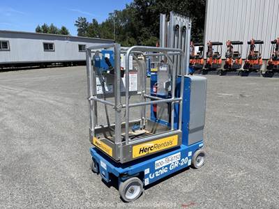 2017 Genie GR-20 20' Electric Vertical Mast Lift Personnel Man Aerial bidadoo