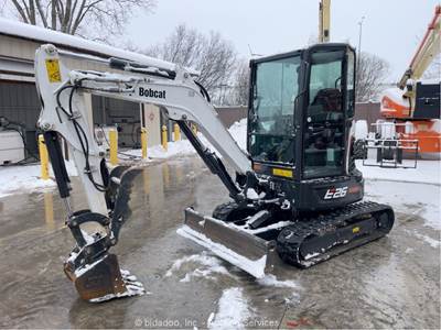 2021 Bobcat E26 Mini Excavator Crawler Backhoe Cab Heat AC Aux Hyd Thumb bidadoo