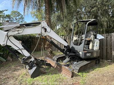 2016 Bobcat E42 Mini Excavator Backhoe Aux Hyd Thumb Q/C Bucket bidadoo -Repair