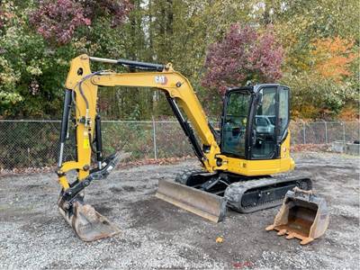 2024 Caterpillar 305CR Mini Excavator Dozer Cab A/C Aux Hyd Thumb QC CAT bidadoo