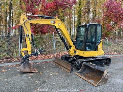2024 Caterpillar 305CR Mini Excavator Dozer Cab A/C Aux Hyd Thumb QC CAT bidadoo