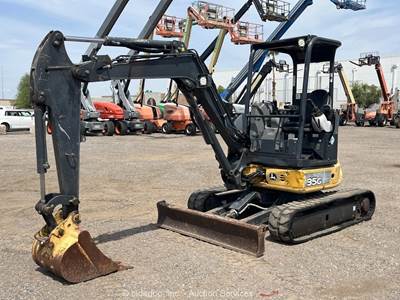 2016 John Deere 35G Mini Excavator Rubber Tracks Blade Backhoe Aux Hyd bidadoo