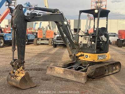 2015 John Deere 35G Mini Excavator Rubber Tracks Blade Backhoe Aux Hyd bidadoo