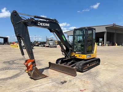 2019 John Deere 60G Mini Excavator Backhoe Blade Aux Hyd Cab Bucket bidadoo