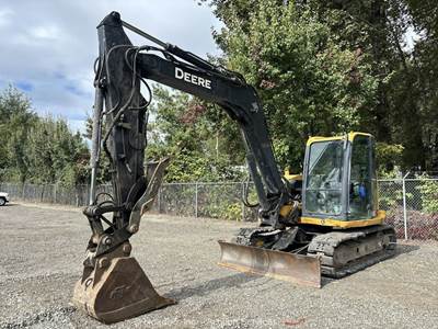 2018 John Deere 85G Mini Excavator Dozer Aux Hyd Thumb QC Cab A/C Bucket bidadoo