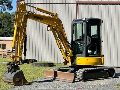 2023 Kobelco SK35SR-6 Mini Excavator Dozer Cab AC Aux Hyd Thumb Low Hour bidadoo