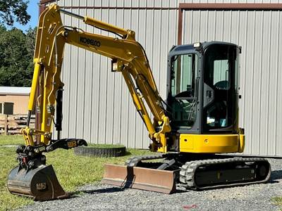 2023 Kobelco SK35SR-6 Mini Excavator Dozer Cab AC Aux Hyd Thumb Low Hour bidadoo
