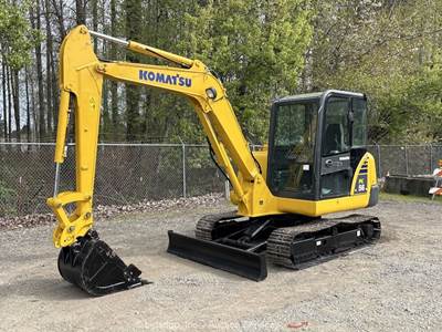 2020 Komatsu PC56-7 Mini Excavator Trackhoe Dozer Cab A/C Bucket Kubota bidadoo