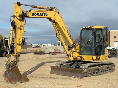2015 Komatsu PC88MR-10 Mini Excavator Backhoe Blade Bucket A/C Cab Aux bidadoo