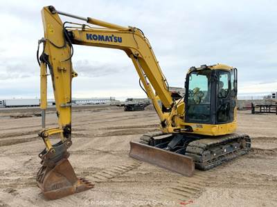 2017 Komatsu PC88MR-10 Mini Excavator Blade Bucket A/C Cab Aux Low Hours bidadoo