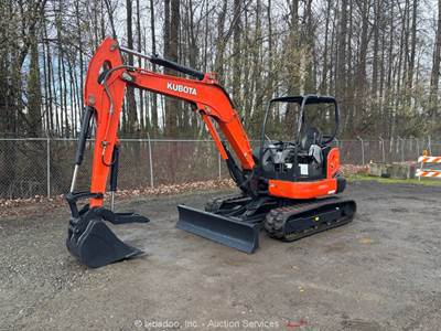 Kubota KX057-4 Mini Excavator Trackhoe Aux Hydraulic Blade Thumb Bucket bidadoo