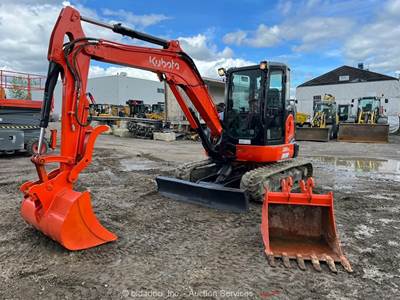 2018 Kubota U55-4 Mini Excavator Crawler Backhoe Dozer Cab Aux Hyd Thumb bidadoo