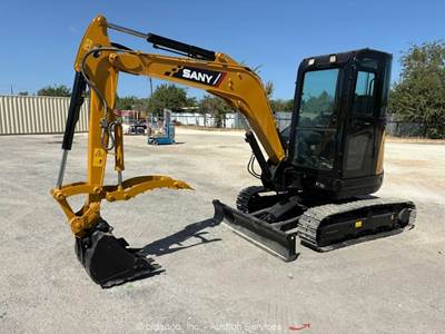 Sany SY35U Mini Excavator Trackhoe Crawler Backhoe Cab Aux Hyd Thumb bidadoo