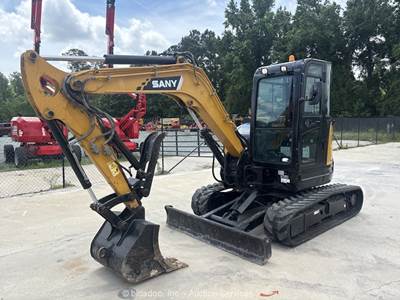 2022 Sany SY50U Hydraulic Mini Excavator Trackhoe Aux Hyd Thumb A/C Cab bidadoo