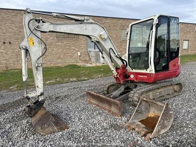 2016 Takeuchi TB240 Mini Excavator Backhoe Aux Hyd Cab Bucket A/C bidadoo