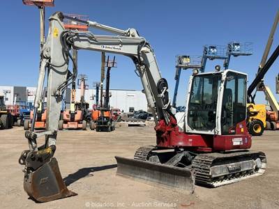2017 Takeuchi TB280FR Mini Excavator Backhoe Dozer Aux Hyd Cab Bucket bidadoo