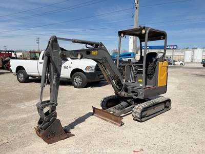 2019 Volvo EC20 Mini Excavator Rubber Tracks Backhoe Hyd Aux Diesel bidadoo