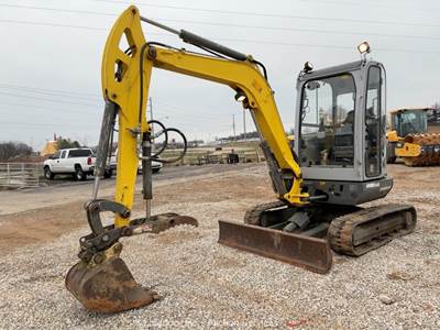 2017 Wacker Neuson EZ38 Mini Excavator Trackhoe Blade Bucket Thumb Cab bidadoo