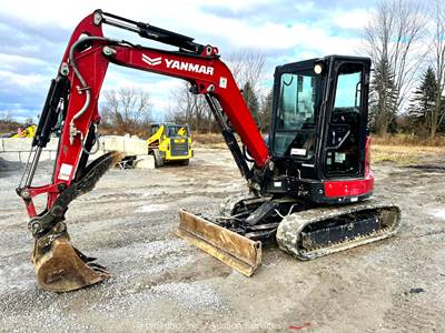 2021 Yanmar SV40 Mini Excavator A/C Cab Backhoe Bucket 6 Way Blade Aux bidadoo