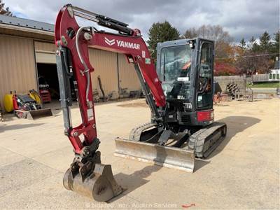 2023 Yanmar VIO35-6A Mini Excavator Cab Backhoe Blade Bucket Aux Hyd Q/C bidadoo