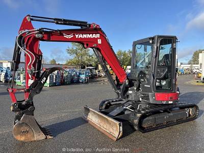 2022 Yanmar ViO50-6A Mini Excavator Backhoe Rubber Tracks Cab Thumb Q/C bidadoo