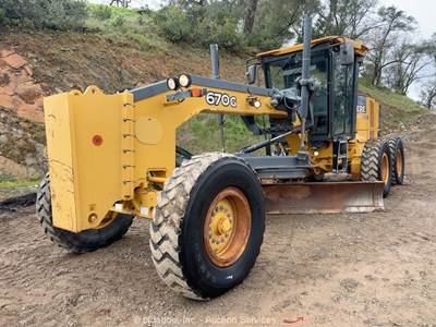 2010 John Deere 670G Motor Road Grader 14’ Moldboard Cab Tractor Diesel bidadoo