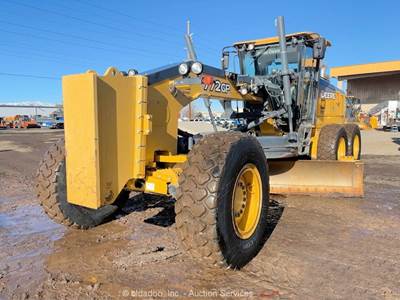 2014 John Deere 772G AWD Road Motor Grader 14' Moldboard Ripper AC Cab bidadoo