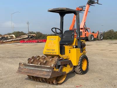 2016 Corniver CT 40 PB 40" Pad Foot Single Drum Vibratory Ride On Roller bidadoo