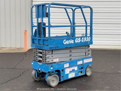 2017 Genie GS-1930 19' Electric Scissor Lift Man Mobile Aerial Platform bidadoo