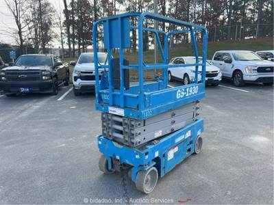 2019 Genie GS-1930 19' Electric Scissor Lift Mobile Aerial Platform bidadoo