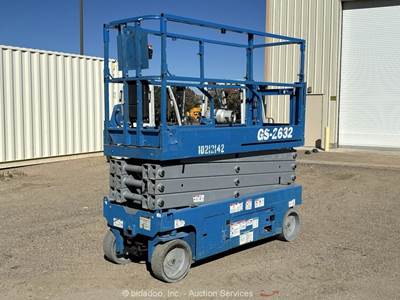 2017 Genie GS-2632 26' Electric Scissor Lift Mobile Aerial Work Platform bidadoo