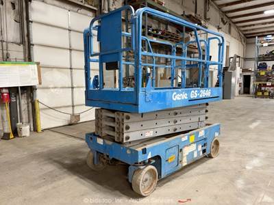 2008 Genie GS-2646 26' Electric Scissor Lift Mobile Aerial Work Platform bidadoo