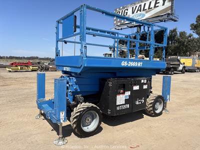 2018 Genie GS-2669 26' 4WD Diesel Rough Terrain Scissor Lift Man Aerial bidadoo
