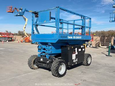 2018 Genie GS-2669 RT 26' 4WD Diesel Rough Terrain Scissor Lift Man bidadoo