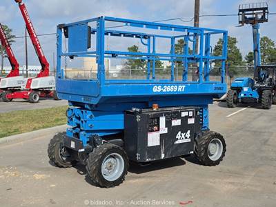 2017 Genie GS2669 RT 26' 4WD Diesel Rough Terrain Scissor Lift Aerial bidadoo