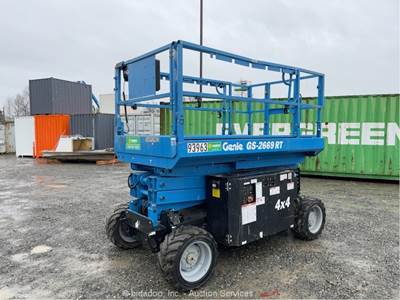 2019 Genie GS2669 RT 26' 4WD Rough Terrain Scissor Lift Platform Diesel bidadoo