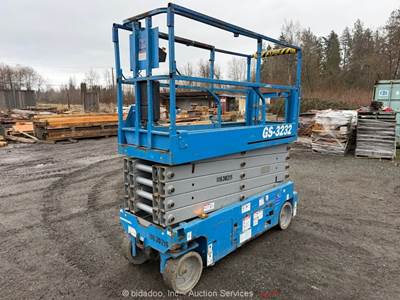 2017 Genie GS-3232 32' Electric Scissor Lift Man Aerial Manlift Platform bidadoo