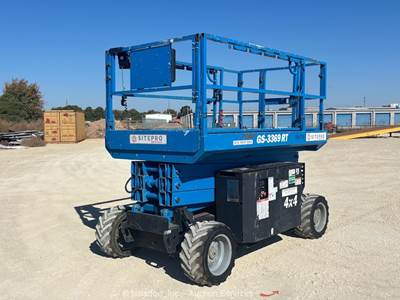 2017 Genie GS-3369 RT 33' 4WD Diesel Rough Terrain Scissor Lift Man bidadoo