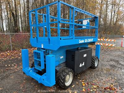 2014 Genie GS-3369 RT 33' 4WD Rough Terrain Scissor Lift Aerial Platform bidadoo