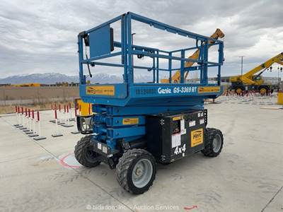 2017 Genie GS-3369 RT 33' 4WD DF Rough Terrain Scissor Lift Man Platform bidadoo