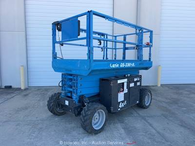 2017 Genie GS-3369 RT 33' 4WD Diesel Rough Terrain Scissor Lift Aerial bidadoo